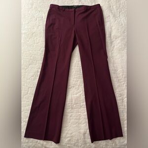 Theory Virgin Wool DEMITRIAL Flare Classic Burgundy work pants size 12